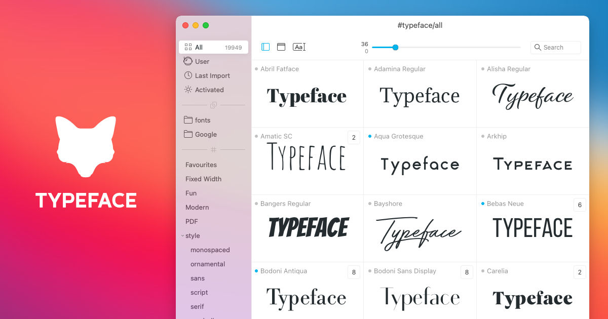 Typeface preview